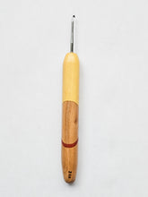 02.50mm Yellowheart + Cherry + Padauk Art Deco Metal Crochet Hook (Item #185)