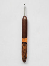 04.00mm Dark Roasted Maple + Tigerwood + Zebrawood Art Deco Metal Crochet Hook (Item #106)
