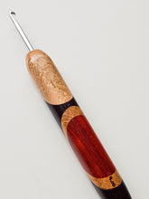 04.00mm Birdseye Maple + Wenge + White Oak + Padauk Art Deco Metal Crochet Hook (Item #117)