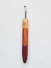05.00mm Ash + Tigerwood + Purpleheart Art Deco Metal Crochet Hook (Item #188)