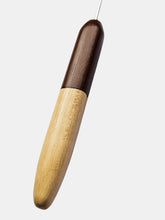 02.25mm Dark Roasted Maple + Spalted Maple CLOVER Metal Crochet Hook (Item #159)