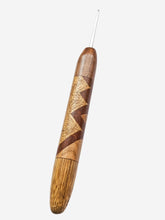 02.00mm Walnut + Limba / Lacewood Zigzag Metal Crochet Hook (Item #144)