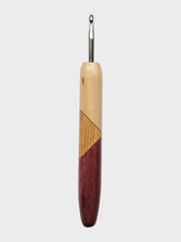 05.50mm Maple + Cherry + Purpleheart Art Deco Metal Crochet Hook (Item #150)