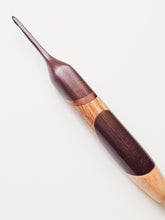 04.50mm Dark Roasted Maple + Tigerwood + Zebrawood + Birdseye Maple Art Deco Crochet Hook (Item #206)