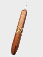 04.00mm Red Zebrawood + Purpleheart / Yellowheart / Maple / Shedua XO Metal Crochet Hook (Item #88)