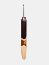 04.00mm Dark Roasted Maple + Maple + Zebrawood + Tigerwood Art Deco Metal Crochet Hook (Item #111)