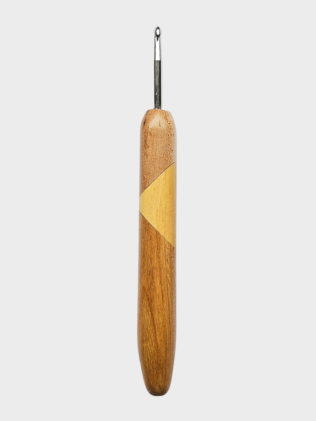 04.50mm Birdseye Maple + Yellowheart + Canary Art Deco Metal Crochet Hook (Item #151)