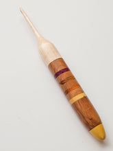 04.50mm Maple + Cherry + Purpleheart + Osage + Yellowheart Stripes Crochet Hook (Item #236)
