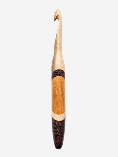 10.00mm Ambrosia Maple + Wenge + Osage Orange Art Deco Crochet Hook (Item #40)