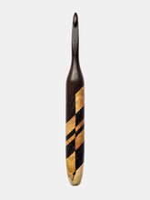 07.00mm Dark Roasted Maple + Wenge / Canary Diagonal Checker Crochet Hook (Item #187)