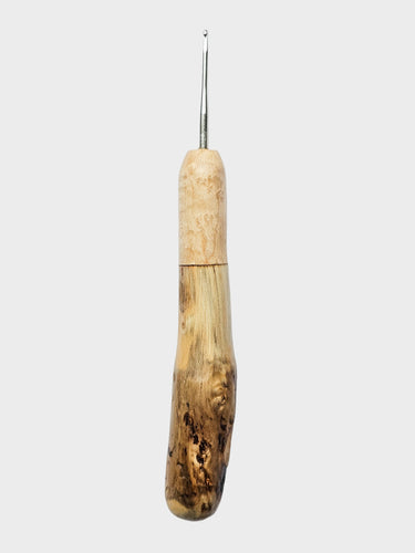 02.00mm Birdseye Maple + Driftwood Metal Crochet Hook (Item #163)