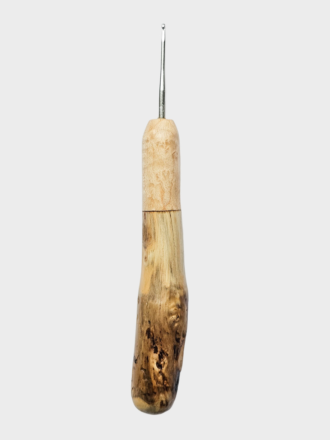 02.00mm Birdseye Maple + Driftwood Metal Crochet Hook (Item #163)