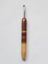 06.00mm Lacewood + Ash / Lacewood / Sapele Stripes + Birdseye Maple Metal Crochet Hook (Item #177)