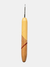 02.50mm Yellowheart + Cherry + Padauk Art Deco Metal Crochet Hook (Item #185)