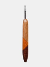 05.00mm Ambrosia Maple + Osage Orange + Lacewood Art Deco Metal Crochet Hook (Item #103)