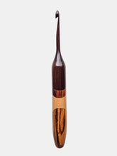05.00mm Dark Roasted Maple + Tigerwood + Birdseye Maple + Zebrawood Art Deco Crochet Hook (Item #209)