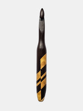 11.00mm Dark Roasted Maple + Wenge / Canary Diagonal Checker Crochet Hook (Item #191)