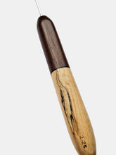 02.25mm Dark Roasted Maple + Spalted Maple CLOVER Metal Crochet Hook (Item #157)