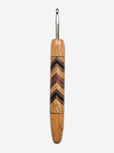 05.50mm Cherry + Ash / Walnut / Purpleheart / Wenge Chevron Metal Crochet Hook (Item #132)