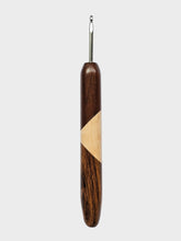 04.00mm Dark Roasted Maple + Maple + Zebrawood Art Deco Metal Crochet Hook (Item #101)