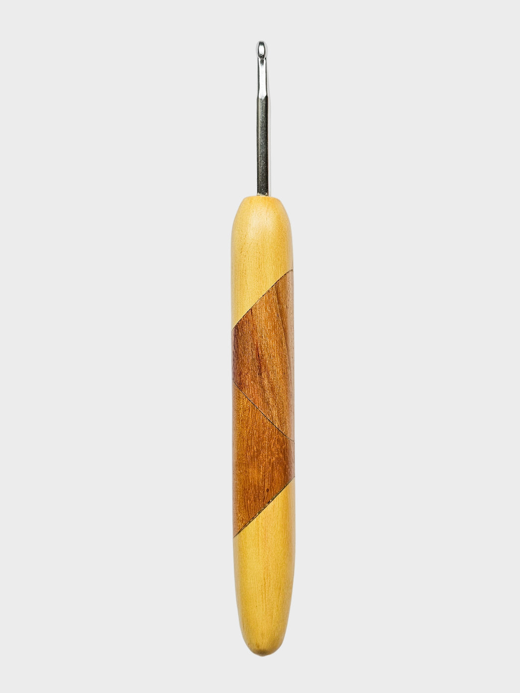 04.50mm Yellowheart + Canary + Osage Orange Art Deco Metal Crochet Hook (Item #109)