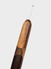 03.00mm Tigerwood + Zebrawood + Dark Roasted Maple Art Deco Metal Crochet Hook (Item #108)