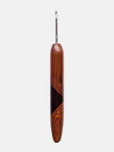 03.00mm Dark Roasted Maple + Lacewood Art Deco Metal Crochet Hook (Item #116)
