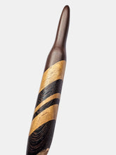 11.00mm Dark Roasted Maple + Canary / Wenge Diagonal Stripes Crochet Hook (Item #184)