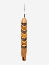 02.00mm Cherry + Walnut / Osage Orange / Yellowheart Chevron Metal Crochet Hook (Item #127)