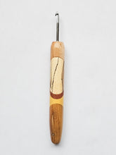 04.00mm Maple + Spalted Maple + Sapele + Yellowheart + Canary Art Deco Metal Crochet Hook (Item #187)