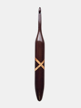 06.00mm Dark Roasted Maple + Spalted Maple XO Crochet Hook (Item #229)