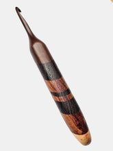 05.50mm Dark Roasted Maple + Wenge / Canary Diagonal Checker Crochet Hook (Item #189)