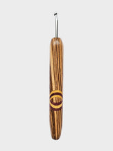 04.00mm Zebrawood + Purpleheart / Yellowheart XO Metal Crochet Hook (Item #84)