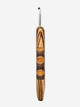 04.50mm Zebrawood + Osage Orange / Walnut / Ash Zigzag Metal Crochet Hook (Item #136)