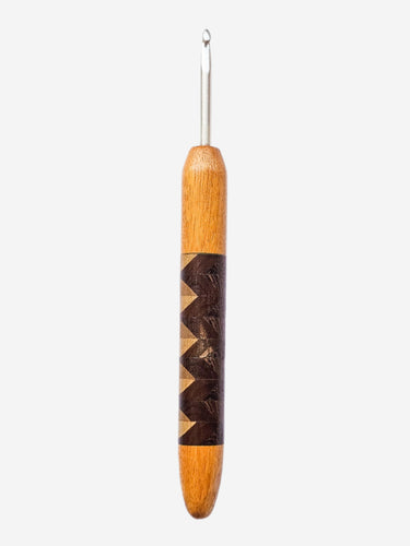 04.50mm Osage Orange + Dark Roasted Maple / Wenge / Butternut Retro CLOVER Metal Crochet Hook - SECONDS SALE (Item #175)