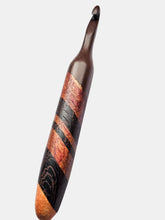 08.00mm Dark Roasted Maple + Canary / Wenge Diagonal Stripes Crochet Hook (Item #183)