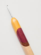 03.00mm Yellowheart + Purpleheart + Lacewood + Maple Art Deco Metal Crochet Hook (Item #112)