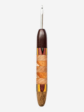 04.50mm Dark Roasted Maple + Pink/Yellow Spectraply + Cherry / Osage Orange + Maple Retro CLOVER Metal Crochet Hook (Item #97)