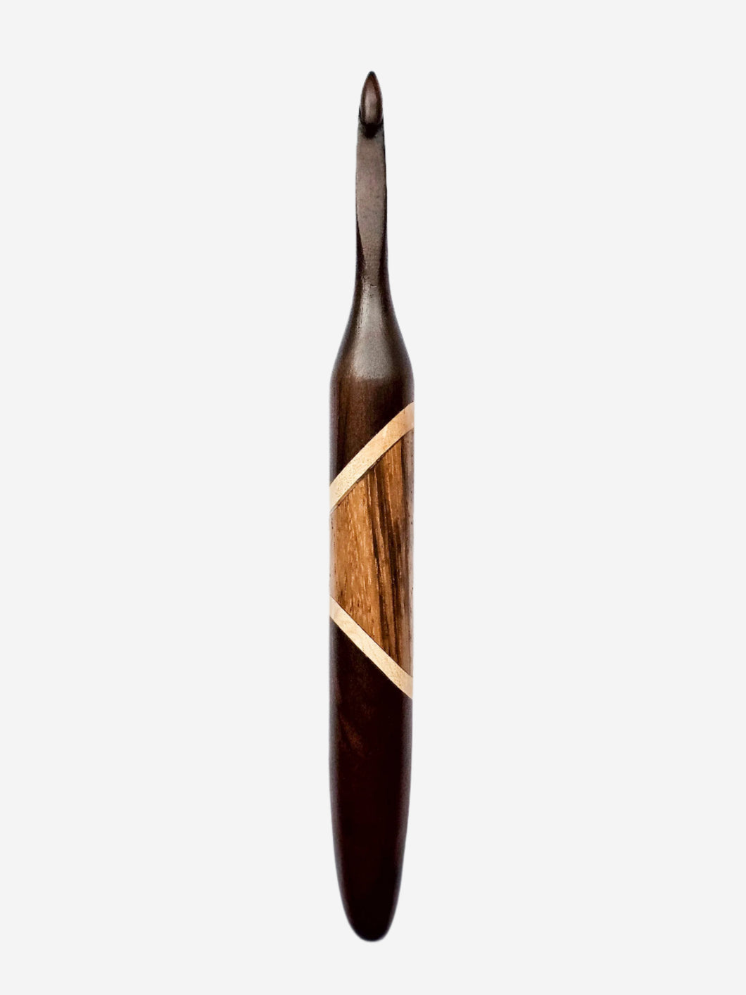 06.50mm Dark Roasted Maple + Birdseye Maple + Zebrawood Crochet Hook (Item #136)