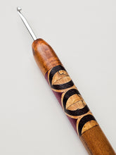 04.00mm Light Roasted Maple + Purpleheart / Spalted Maple / Wenge Retro Metal Crochet Hook (Item #136)
