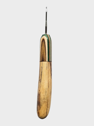 02.00mm Green Spectraply + Driftwood Metal Crochet Hook (Item #160)