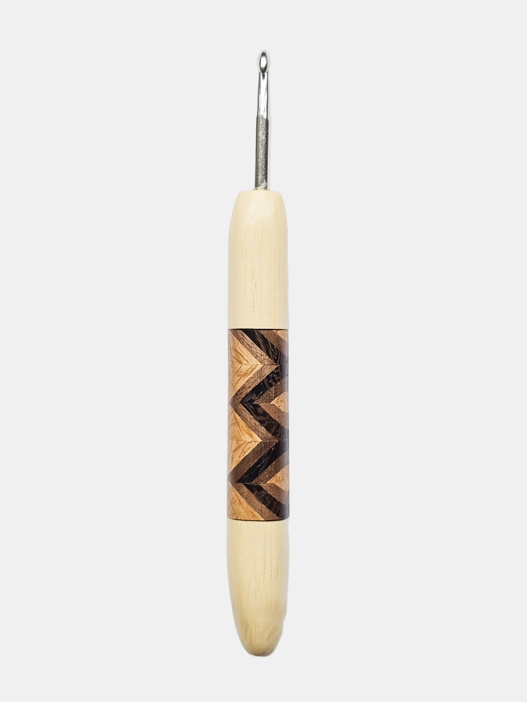 05.00mm Holly + Wenge / Walnut / Ash Zigzag Metal Crochet Hook (Item #196)