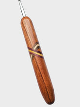 06.00mm Red Zebrawood + Shedua / Maple / Purpleheart / Yellowheart XO Metal Crochet Hook (Item #83)