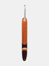 04.00mm Tigerwood + White Oak + Dark Roasted Maple + Maple + Zebrawood Art Deco Metal Crochet Hook (Item #119)