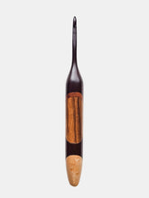 04.50mm Dark Roasted Maple + Tigerwood + Zebrawood + Birdseye Maple Art Deco Crochet Hook (Item #206)
