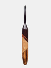 05.00mm Dark Roasted Maple + Tigerwood + Birdseye Maple + Zebrawood Art Deco Crochet Hook (Item #209)