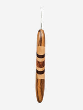 02.00mm Zebrawood + Maple / DRM / Tigerwood Chevron Metal Crochet Hook (Item #143)