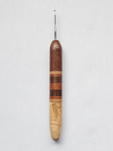 02.00mm Lacewood + Ash / Lacewood / Sapele Stripes + Birdseye Maple Metal Crochet Hook (Item #165)