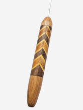 02.00mm Cherry + Walnut / Osage Orange / Yellowheart Chevron Metal Crochet Hook (Item #127)