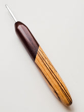 04.00mm Dark Roasted Maple + Zebrawood Metal Crochet Hook (Item #128)